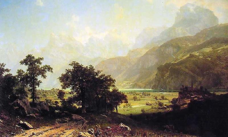 Albert Bierstadt Lake Lucerne, Switzerland Germany oil painting art